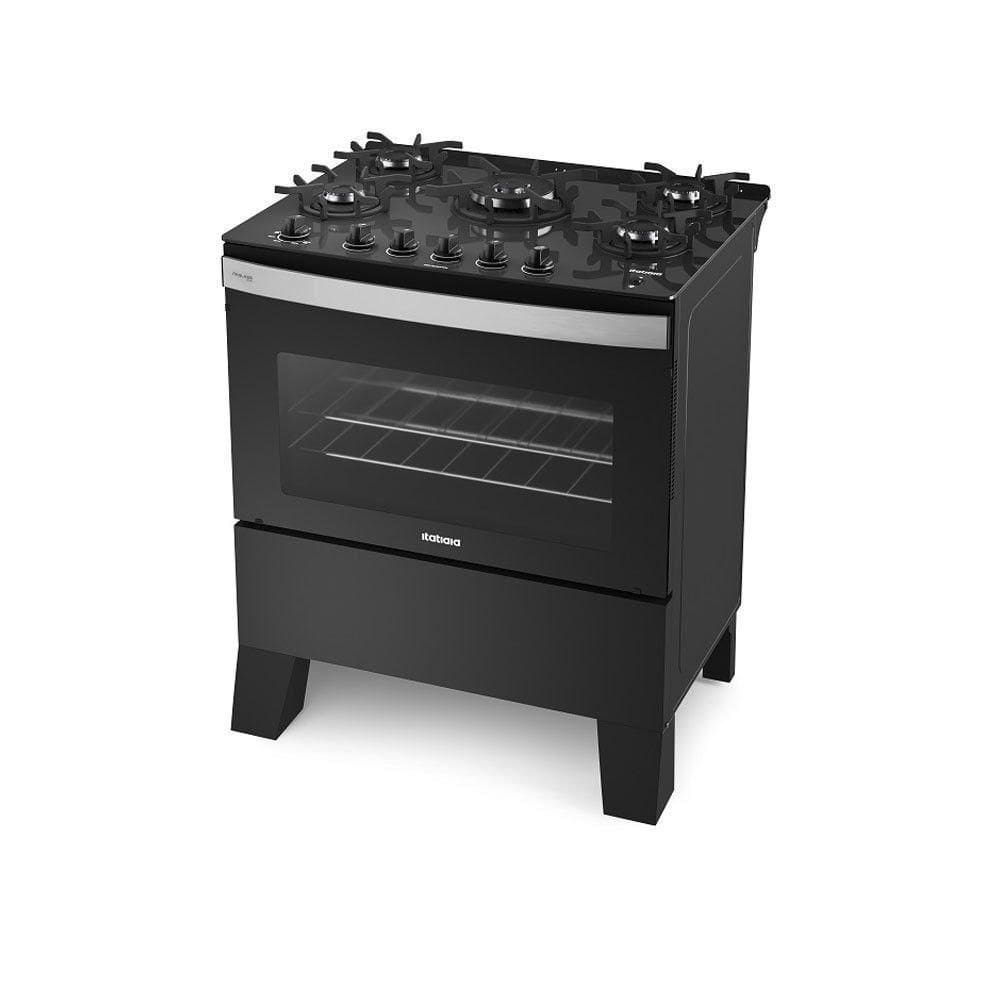 Fogão Itatiaia Itaglass Plus 5 Bocas Top Control Preto Bivolt