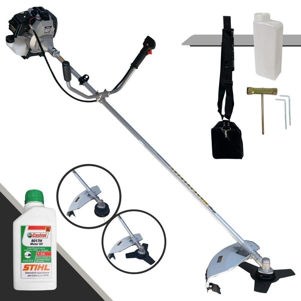 Roçadeira Toyama 43cc Com Carretel + Faca 3p + Óleo Stihl 2t