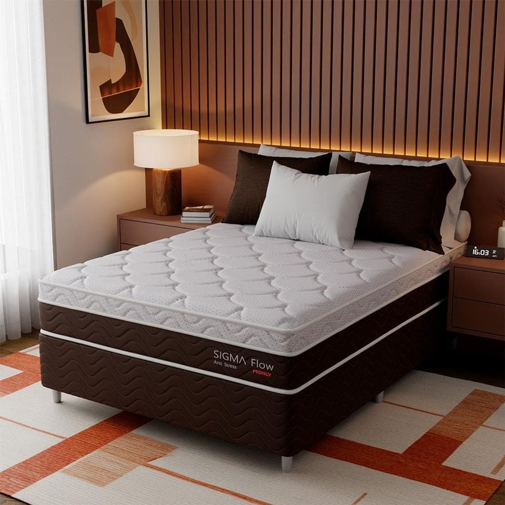 Colchão Casal Sigma Flow Misto (23x138x188) Marrom e Branco