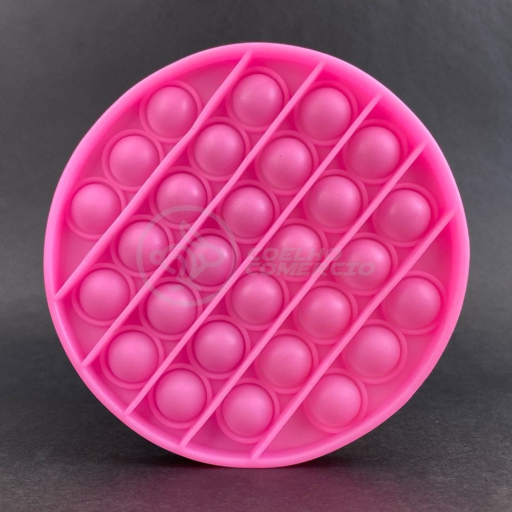 Pop It Brilha no Escuro Fluorescente Circular Fidget Toy Brinquedo Sensorial - Rosa