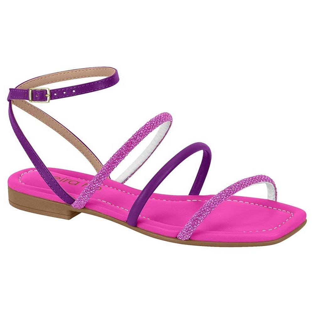 Sandália Rasteira Feminina Beira Rio Tiras Brilhos 8431.215