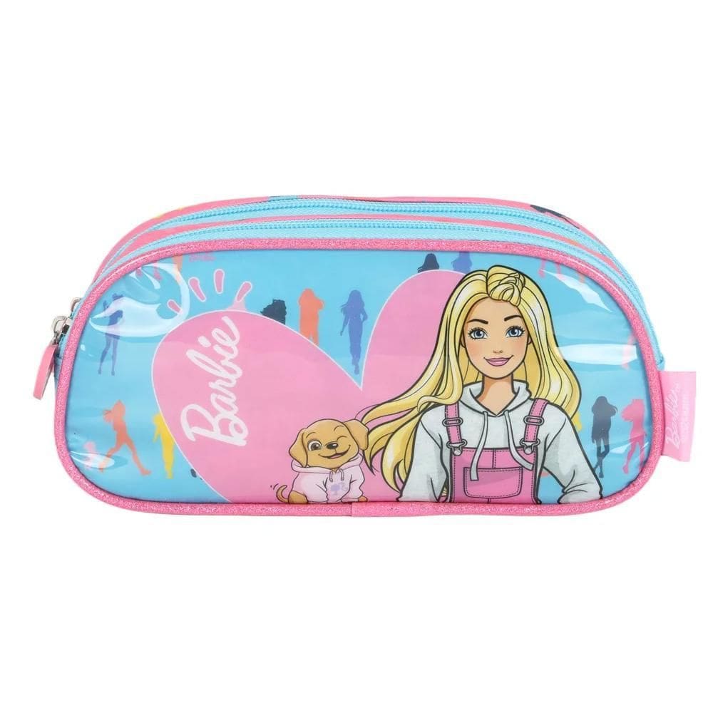 Estojo Escolar 2 Compartimentos Barbie Desenho Mattel