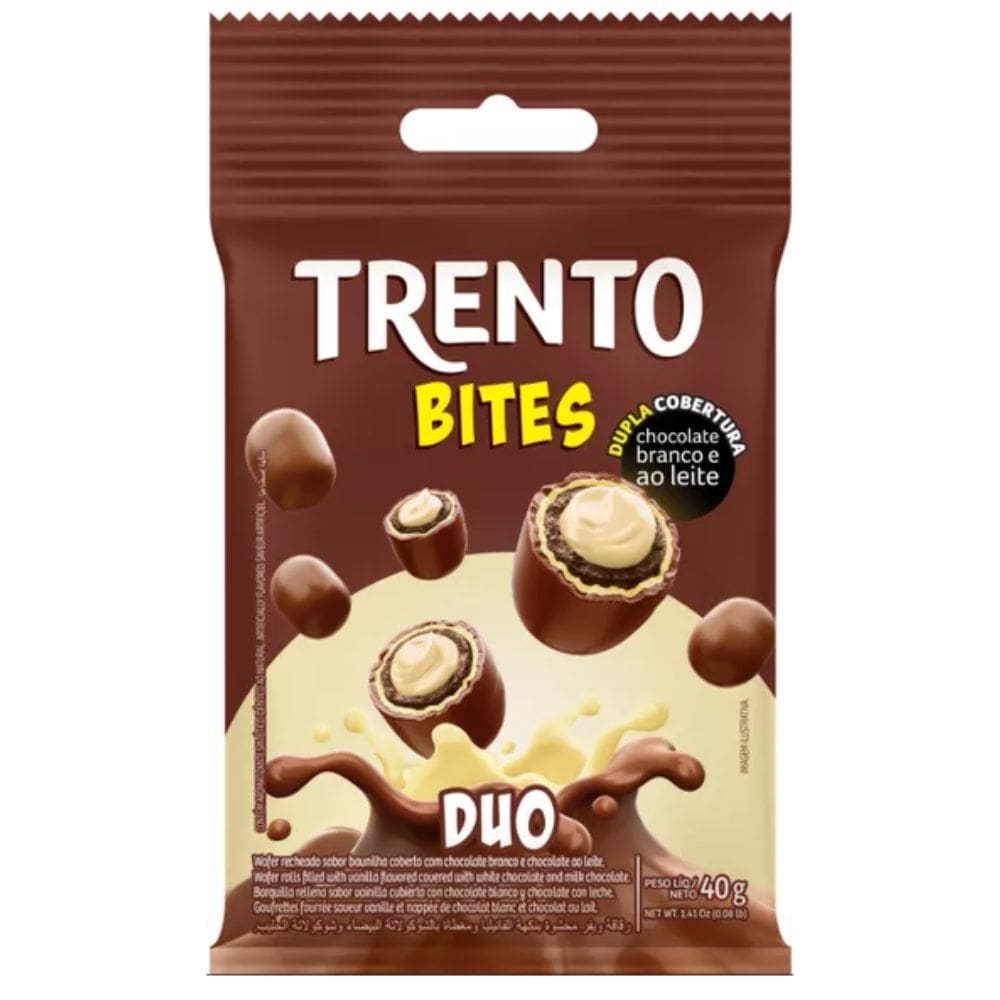 Chocolate Trento Bites Duo Chocolate Branco e ao Leite 40g