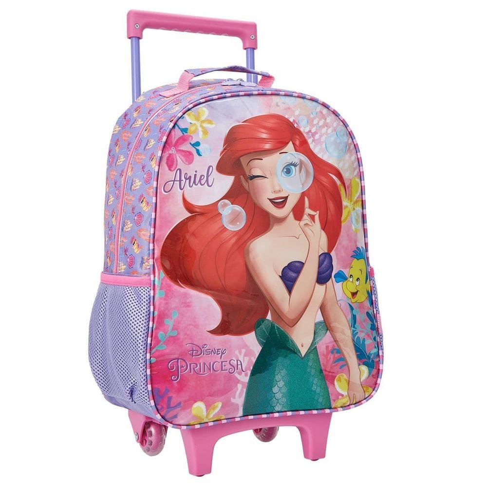 Mochila Infantil Princesa Ariel Pequena Sereia Mala Escolar