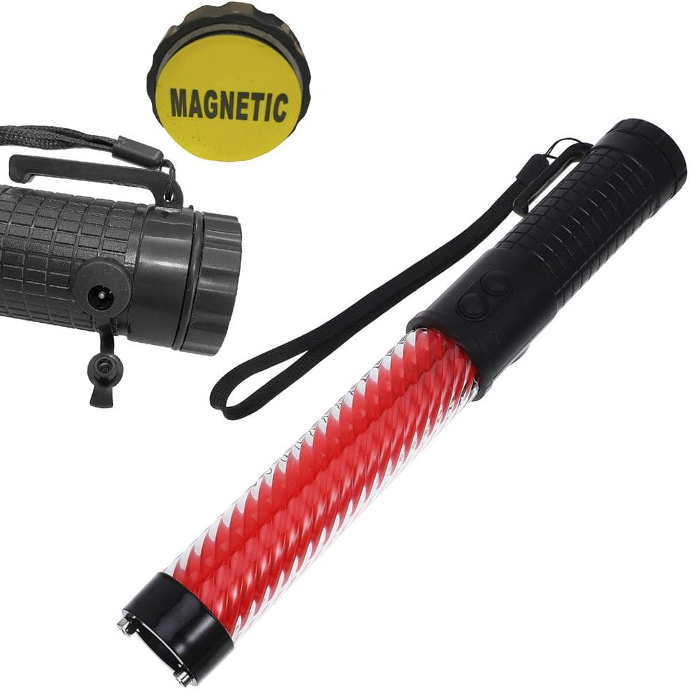 Bastao Led Sinalizador Apito Lanterna Recarregavel Transito Estacionamento Manobrista