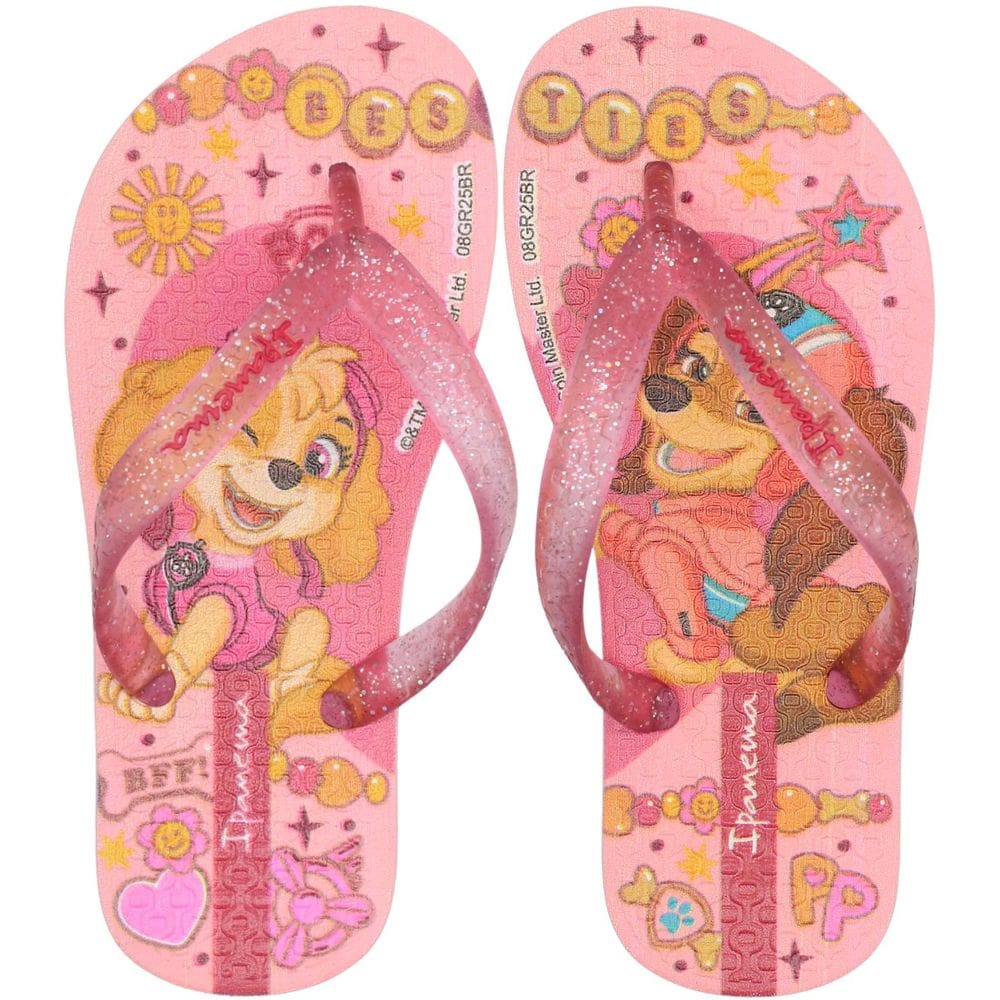 Chinelo de Dedo Ipanema Juvenil Patrulha Canina Tiras Glitter Menina