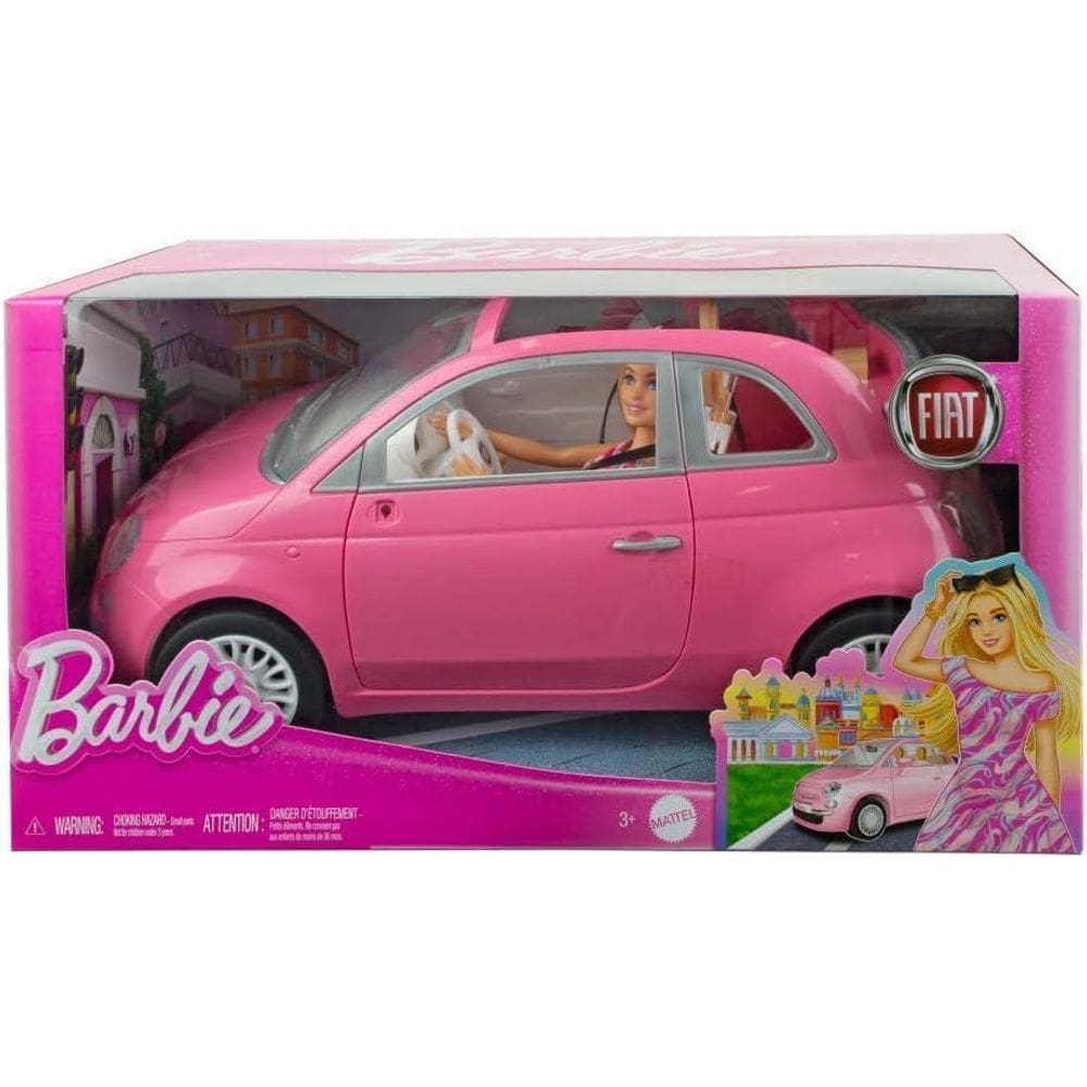 Boneca Barbie E Carro Fiat 500 - Hrg59B Mattel