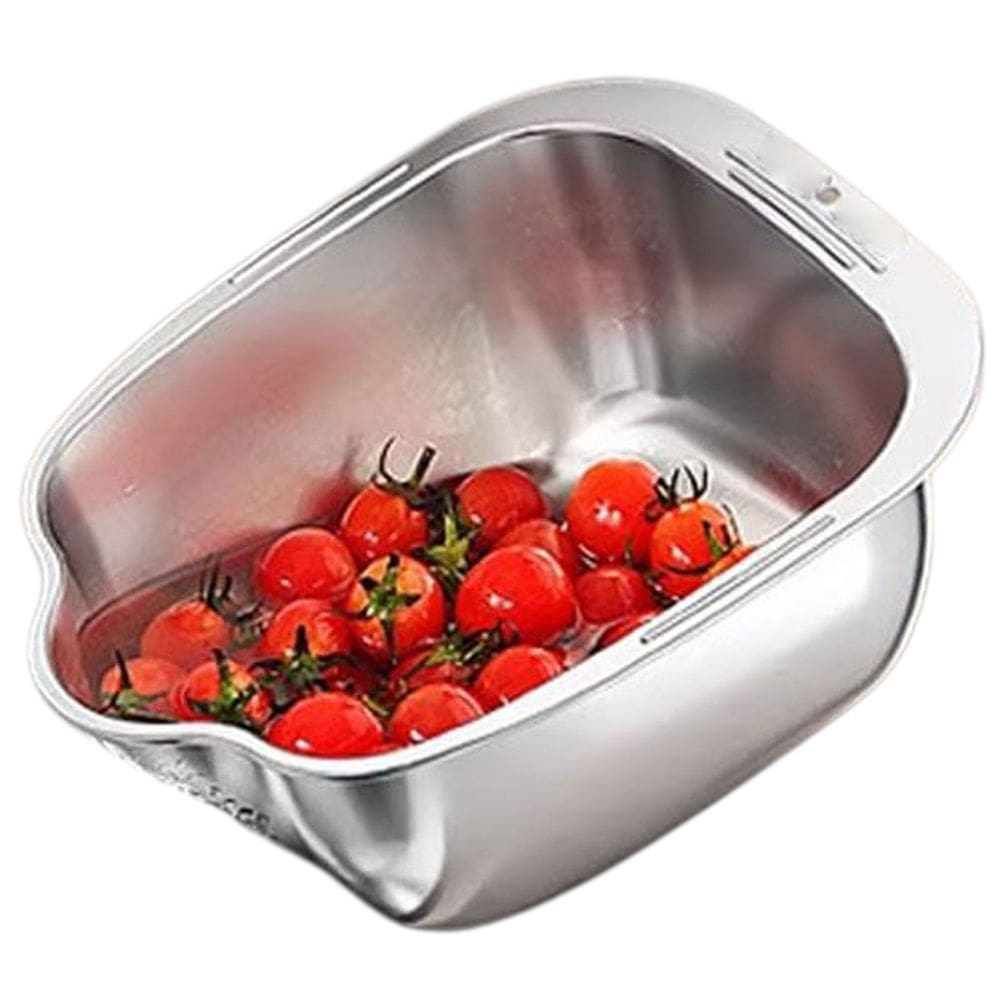 Escorredor Inox Arroz Feijao Grao Legumes Frutas Verduras Cozinha Preparo Multiuso Versatil Higienico Resistente