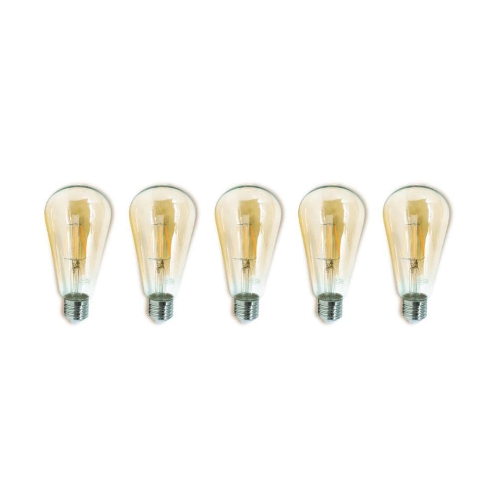 Kit 5 Lâmpadas Bulbo Filamento Carbono 4W 2400K Gold
