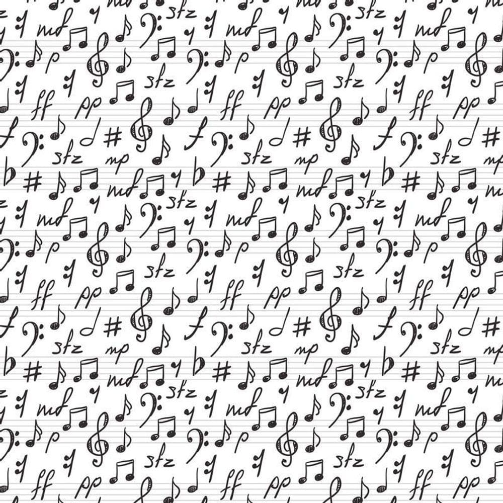 Papel De Parede Notas Musicais Autocolante Sala Quarto