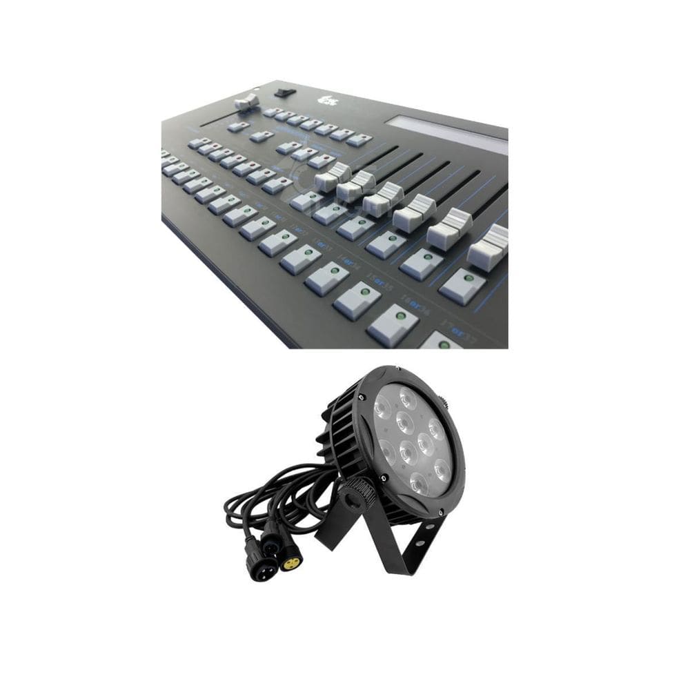 Kit 4 Par Led Outdoor Slim E Mesa Controladora Pilot Dmx