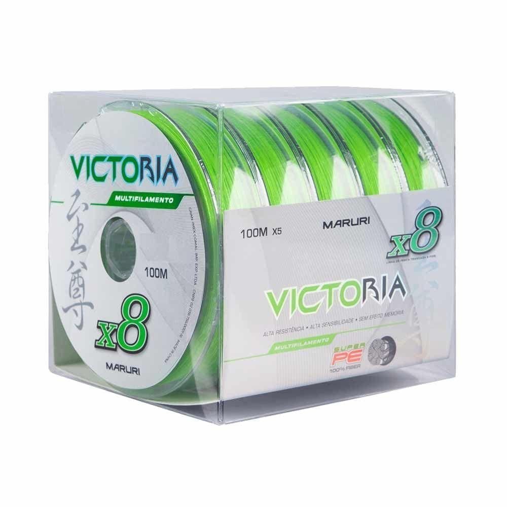 Linha De Pesca Multifilamento 8 Fios Victoria 500m Verde Lima Tamanho 0,24mm