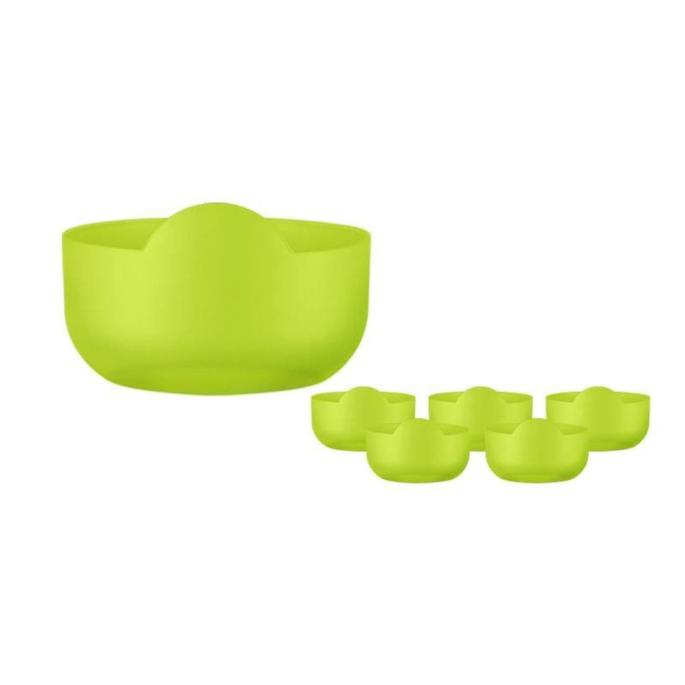 Kit 6 Super Bowl Amarelo Neon 475Ml Plástico Premium