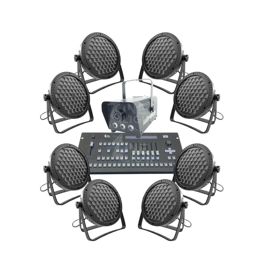 Kit 8 Par Led Slim 60 Led 3W+Máq Fumaça 600W+Mesa Pilot