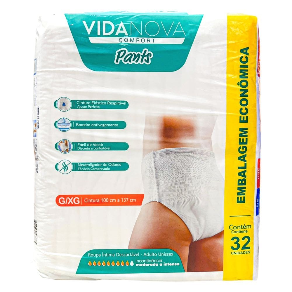 Fralda Geriatrica Vida Nova Hiper Pants G/Eg C/32