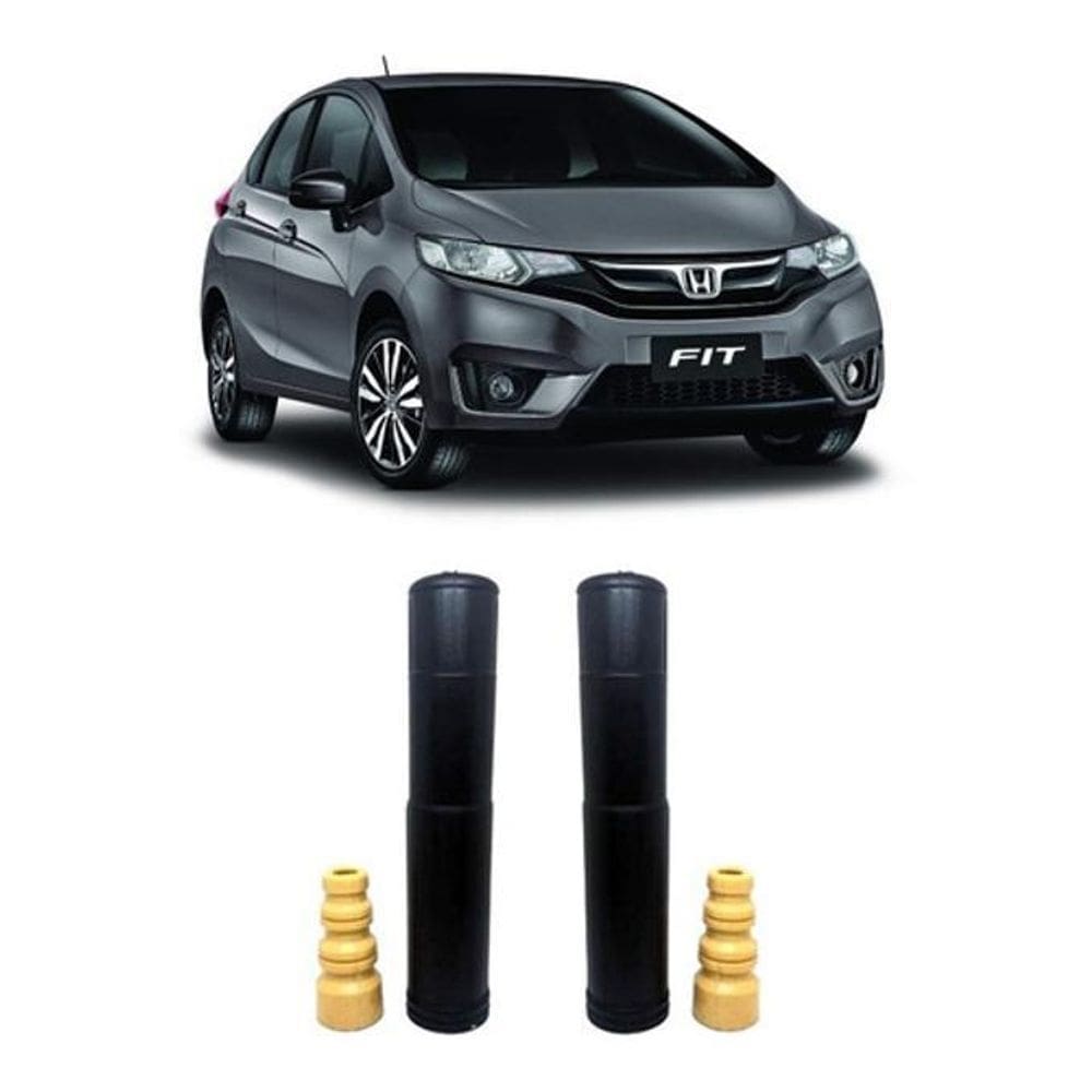 2 Kit Parcial Batente Traseiro Honda Fit 2009 2010 2011 2012