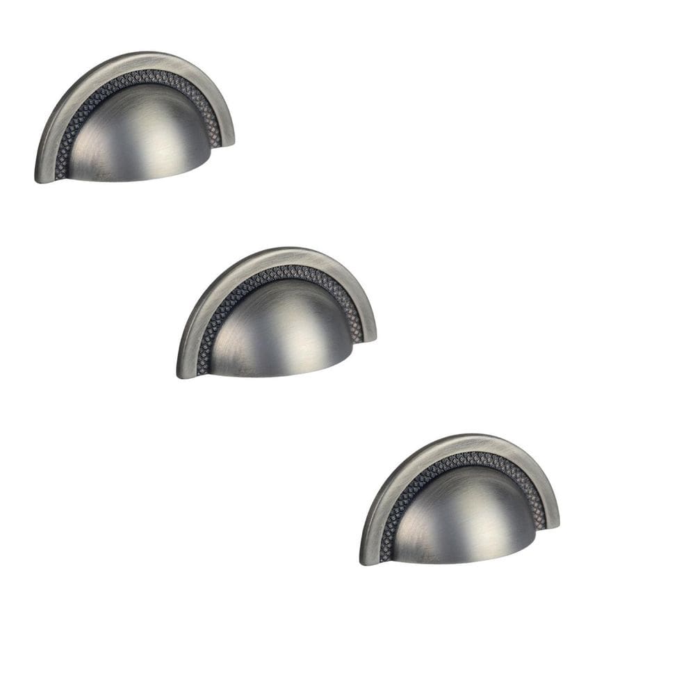 Kit 3 Puxador Shell Zen Niquel Velho 48Mm Zp4319.889 Concha