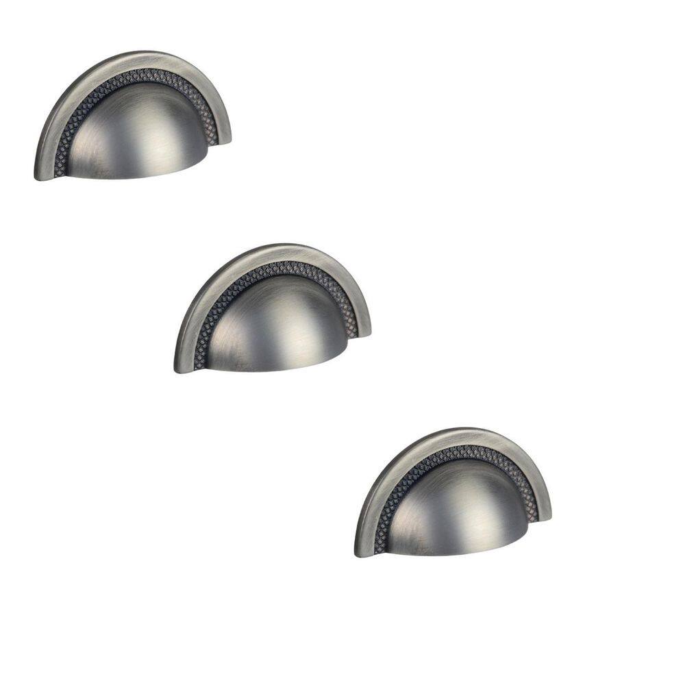 Kit 3 Puxador Shell Zen Niquel Velho 48Mm Zp4319.889 Concha