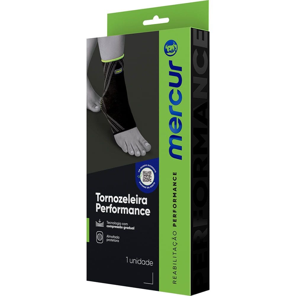 Tornozeleira Reabilitação Performance Mercur Tamanho G Preta 1 Unidade