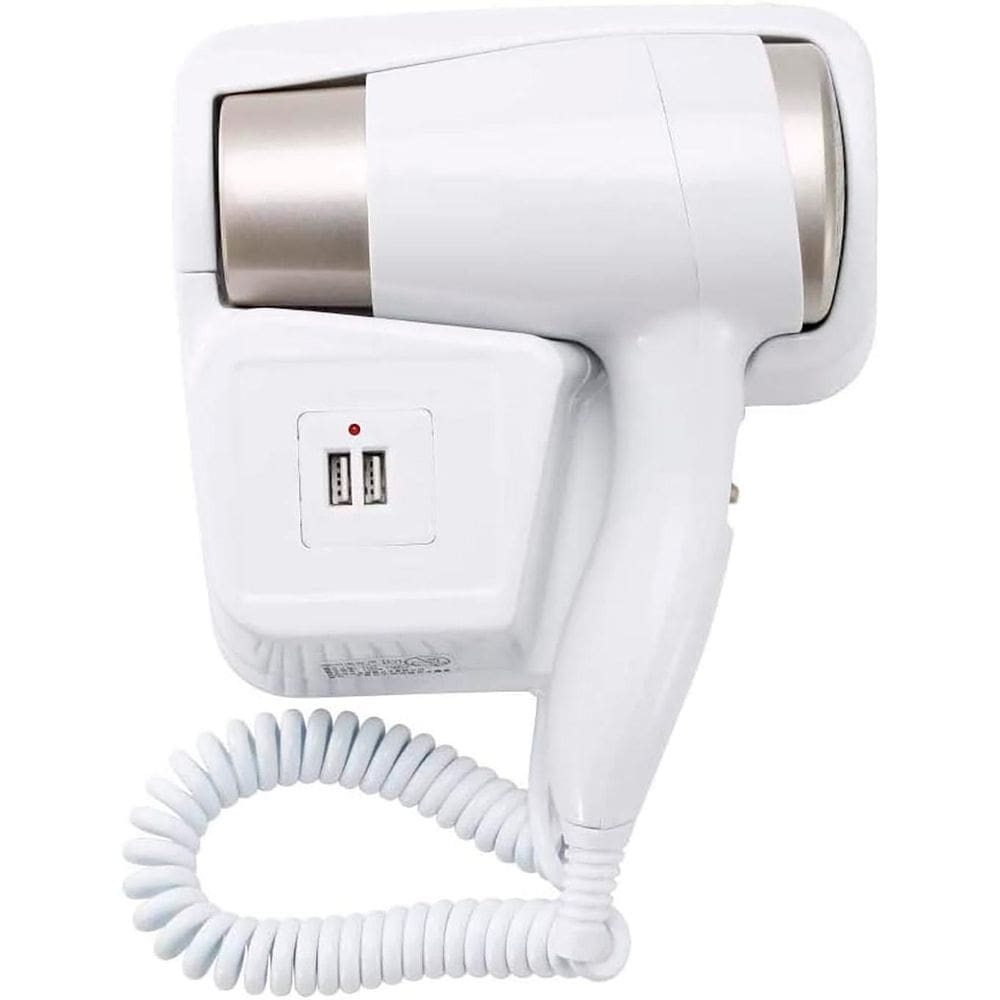 Secador De Cabelo De Parede Para Banheiro Academia 2 Usb