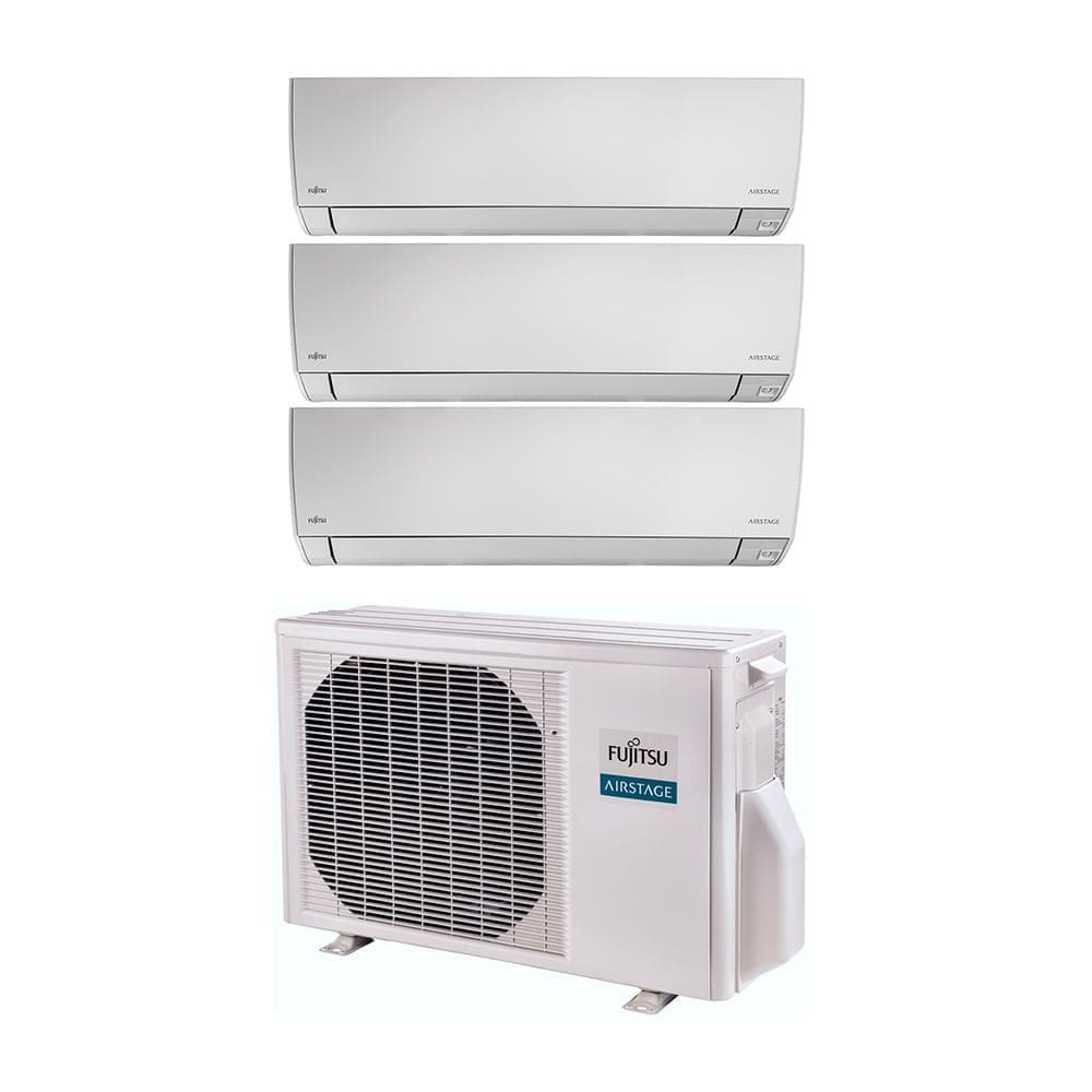 Ar Condicionado Tri Split Fujitsu Inverter Airstage Premium 18.000 Btus (3x Hi Wall 9k) Quente e Frio 220v