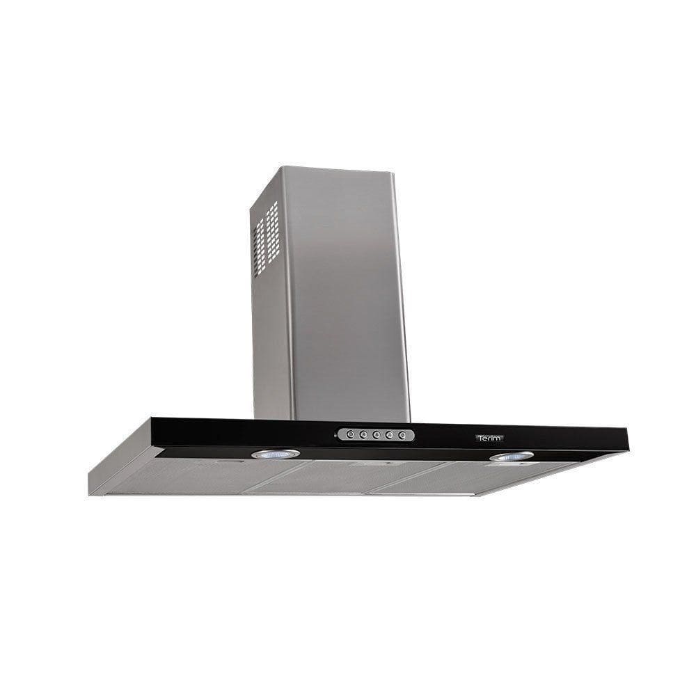 Coifa de Parede Retangular 75cm Slim Terim Preto Com Inox 220V