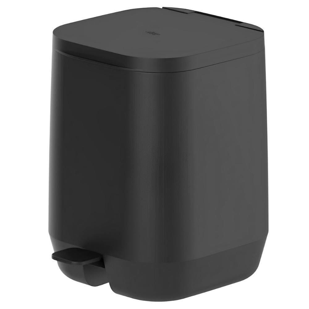 Lixeira Cozinha Banheiro 6L Ou Aura Com Pedal Preto
