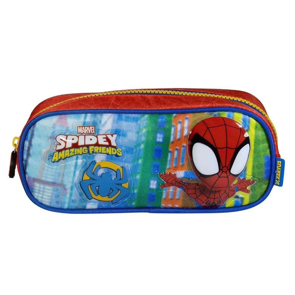 Estojo escolar Spidey – ideal para guardar lápis, canetinhas e muita imaginação com o charme do universo Marvel!