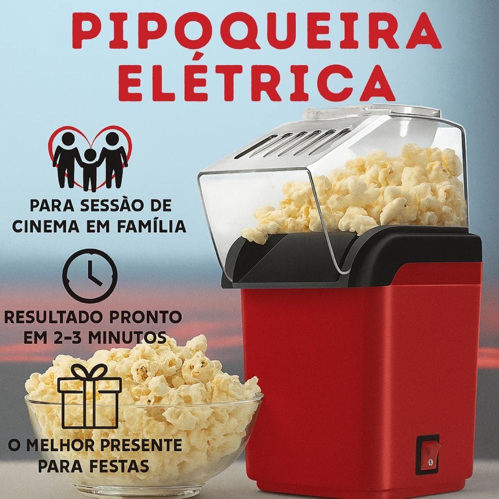 Pipoqueira Elétrica Mini 110V, Pipocas Sem Óleo E Perfeitas