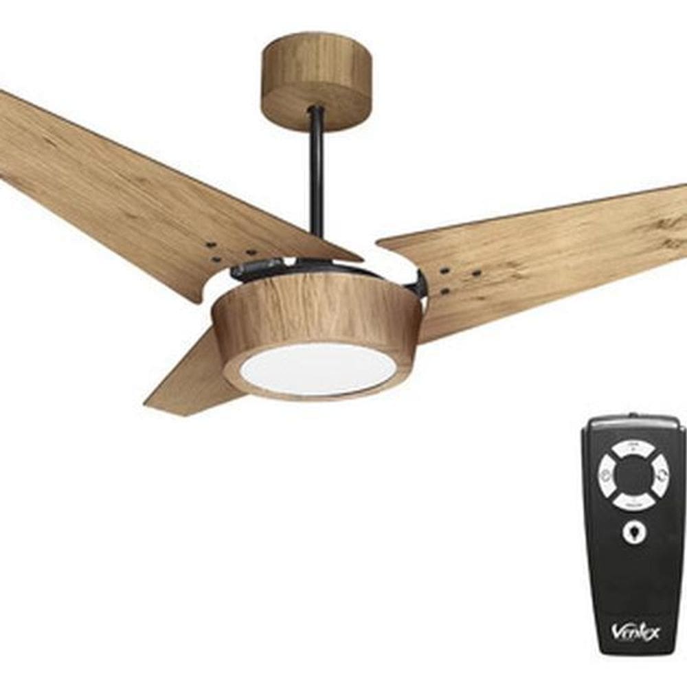 Ventilador Teto Madeira Controle Remoto 116Cm 127V - Mali