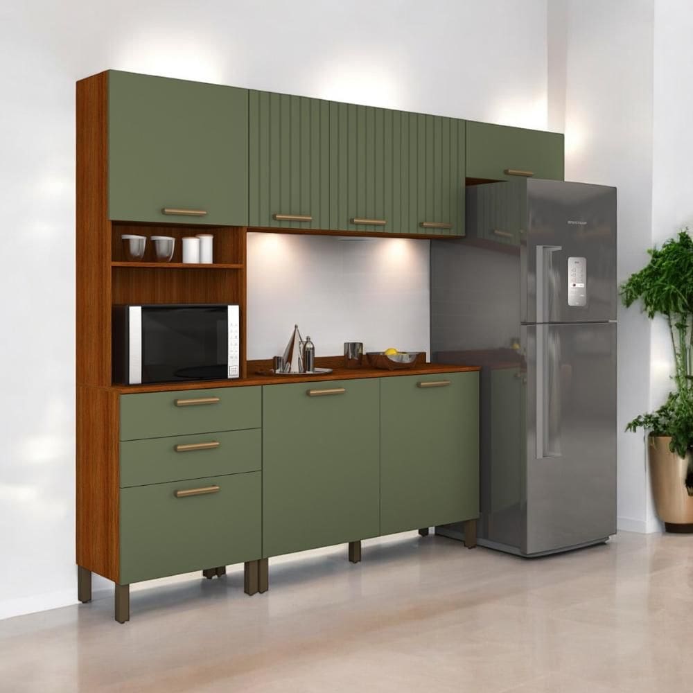 Cozinha Bruges com Torre Balcão Armário Cinamomo