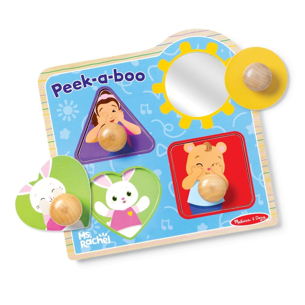 Quebra-cabeça Melissa & Doug® Ms. Rachel™ Peek-a-Boo com espelho 1+ Y