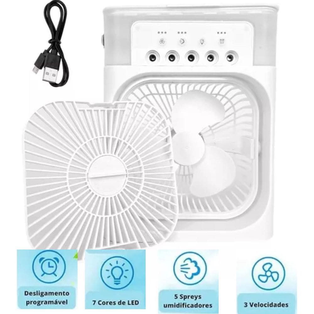 Mini Ventilador Umidificador Moderno Compacto