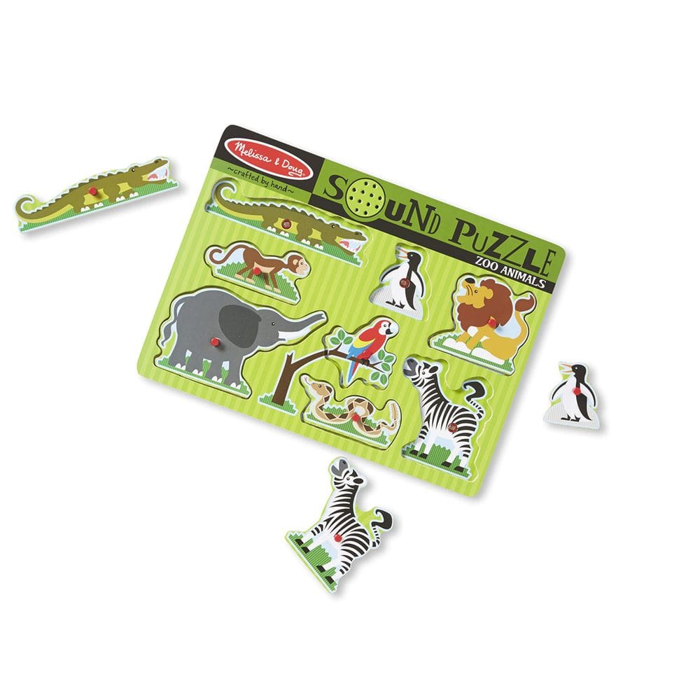 Quebra-cabeça Melissa & Doug Zoo Animals Sound com efeitos sonoros