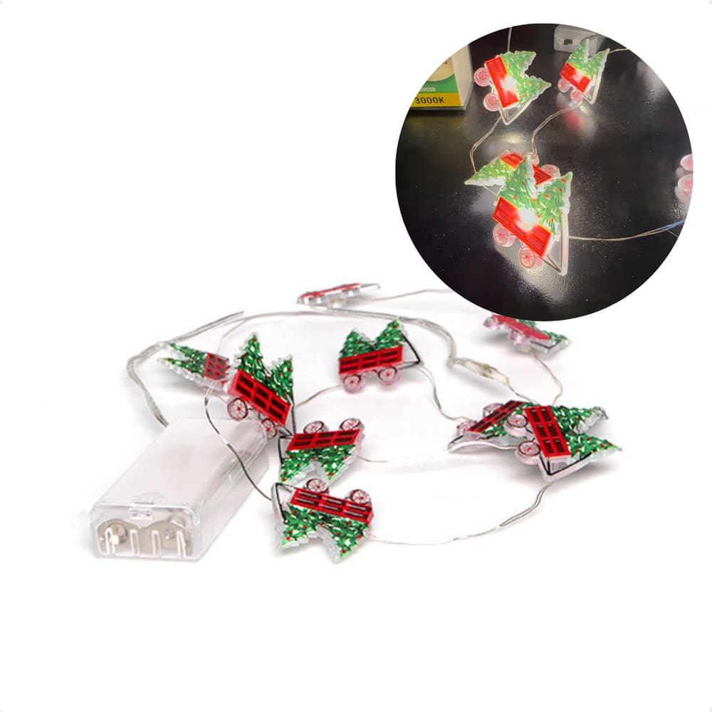 Cordão Luminoso Natalino 1 Metro Led 10 Mini Trenó Taschibra