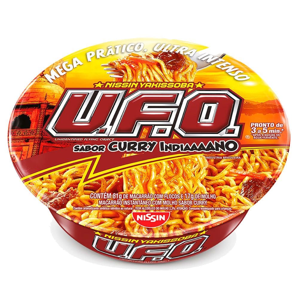 Macarrão Instantâneo Nissin U.F.O. Yakissoba Curry Indiano 98g