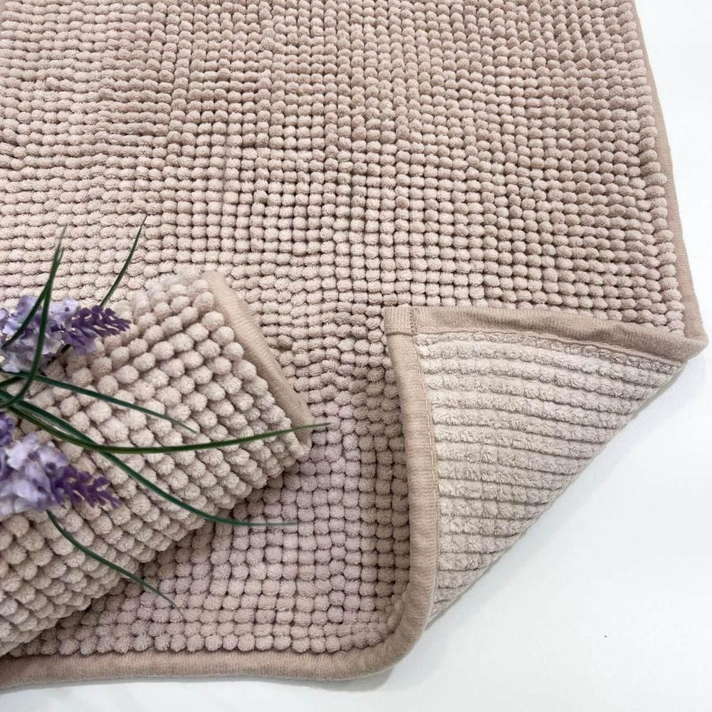 Tapete Para Banheiro Bolinha Soft 38x58 Bege