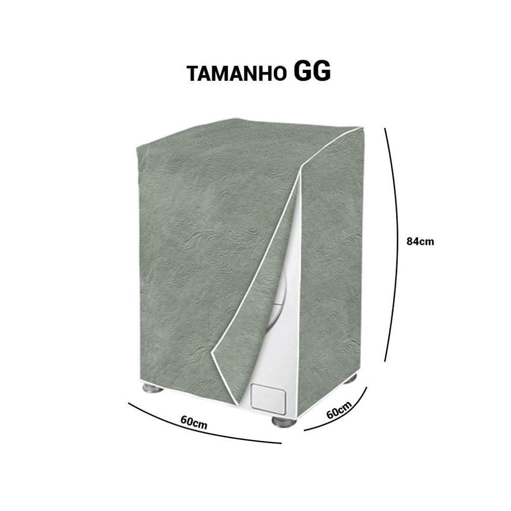 Capa De Máquina De Lavar Flanelada Cinza Perolizada Gg