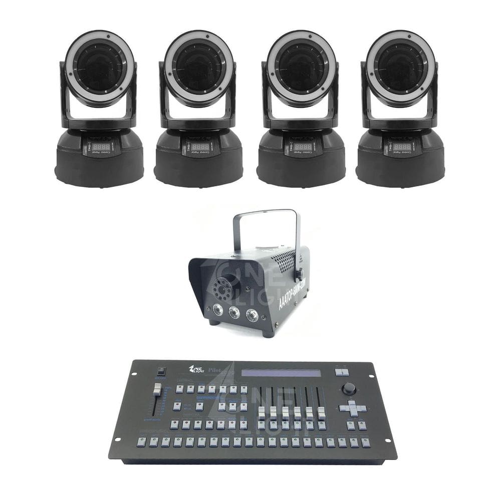 Kit 4 Mini Moving Beam + Máquina De Fumaça 600W + Mesa Pilot