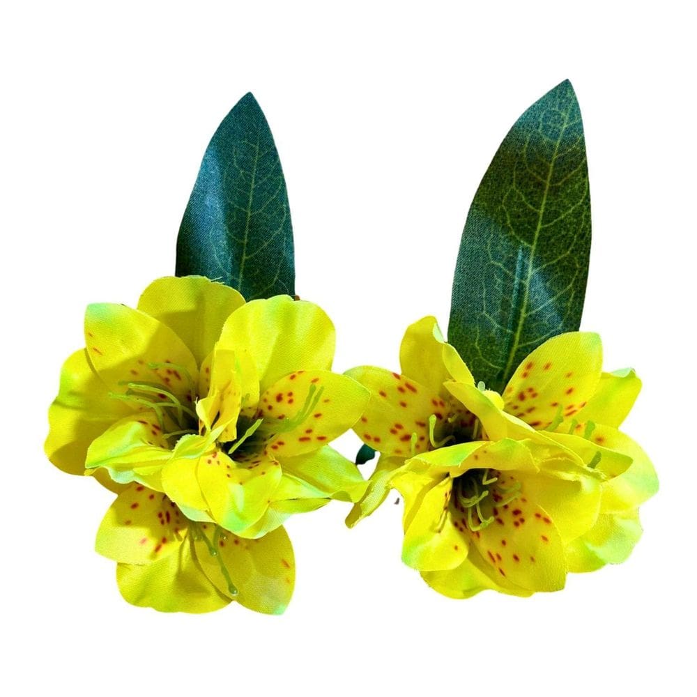 Porta Guardanapo Astromélia Amarela Decoração Mesa 04Un