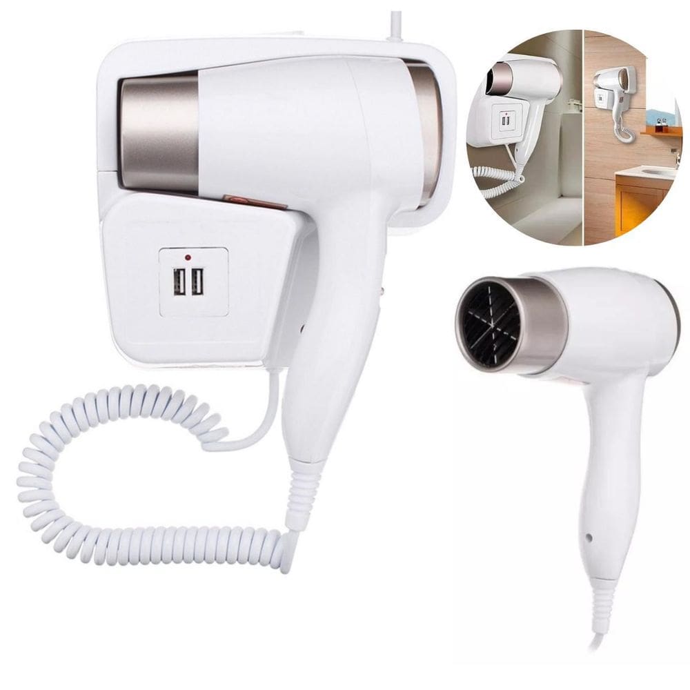 Secador De Cabelo Banheiro Com Suporte Parede Hotel Premium