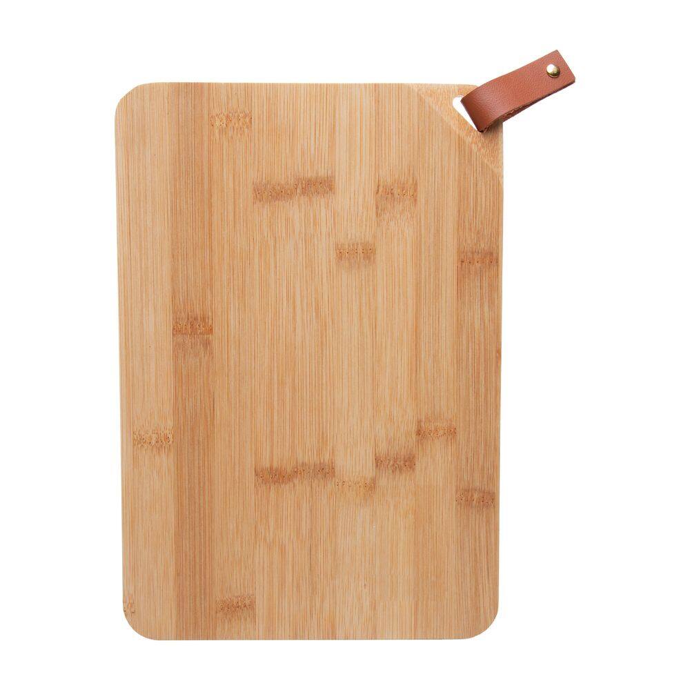 Tábua de Corte Retangular com Alça em Couro Ecológico 31cm x