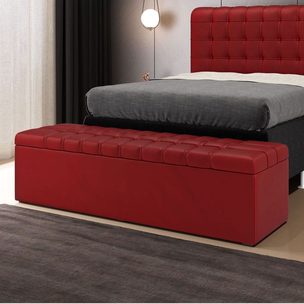 Calçadeira Baú Alpha Para Cama de Casal King 195cm no Tecido Veludo - Conforto e Elegância Aradecor