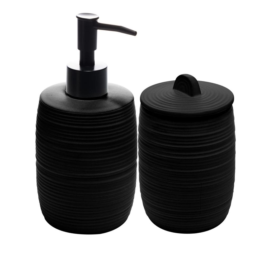 Conjunto 2 Peças para Banheiro de Cerâmica Duna Preto - Wolf