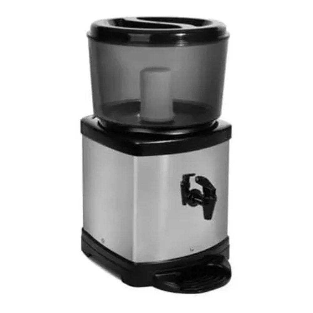 2X Bebedouro De Água Base De Barro E Inox Acquamar Cor Preto