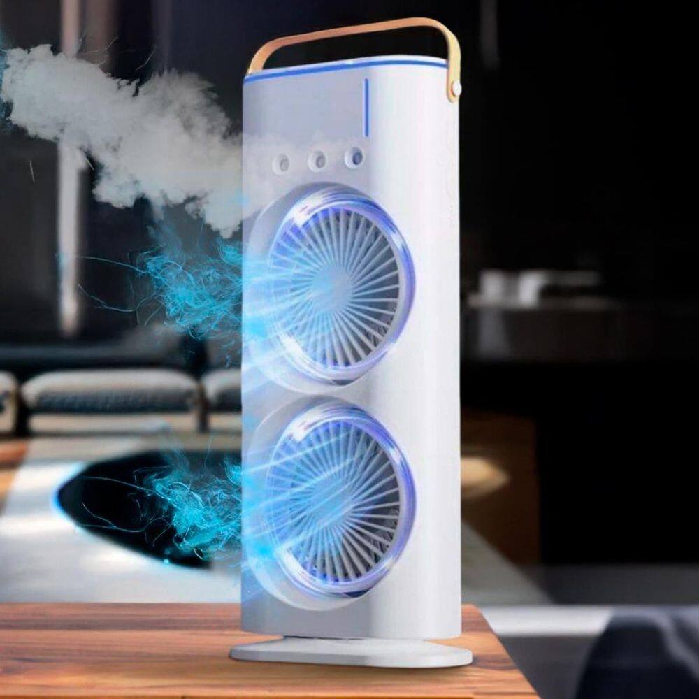 Ventilador Torre Usb Duplo Potente Mesa Umidificação Top