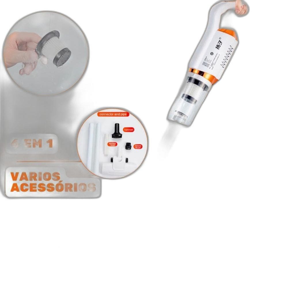 Aspirador De Pó Portátil Vertical Potente E Recarregável