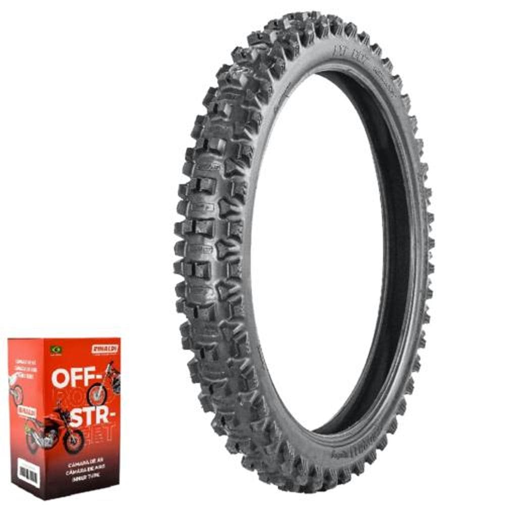 Kit Pneu Crf 250r-x 90/90-21 57r Tt Exc007 Medium Soft Borilli + Câmara