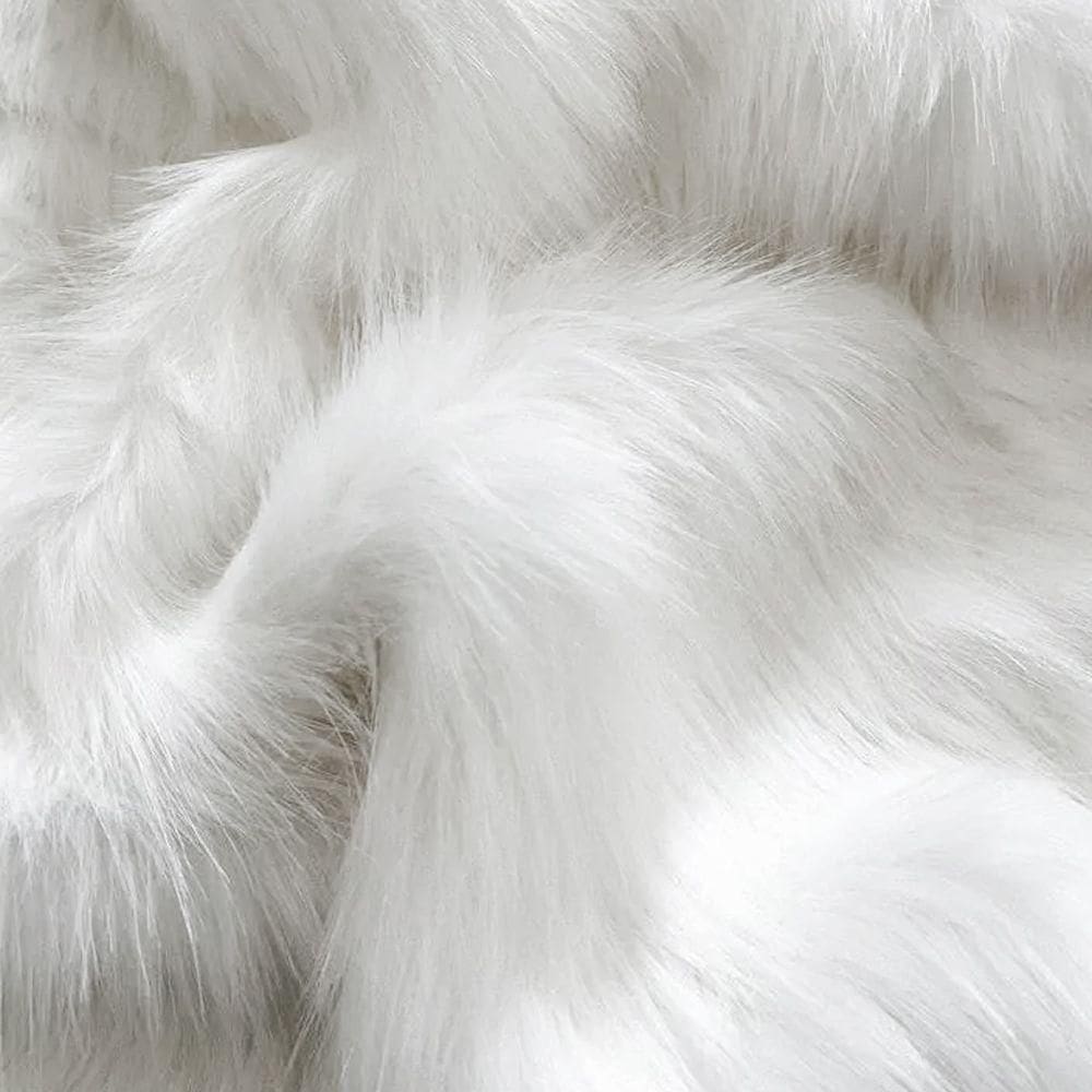 Tecido Pelúcia De Pelo Alto 1,60x5,00 M Para Decoração Off White