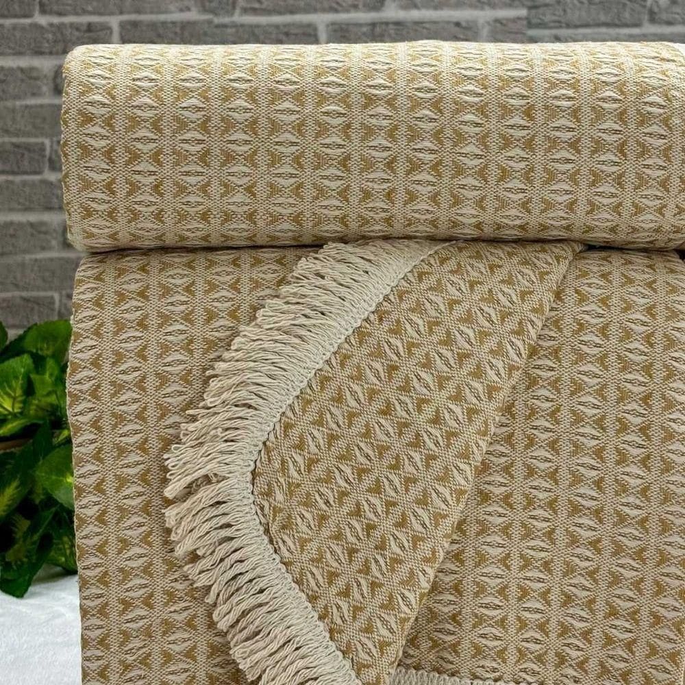 Manta Para Sofá Rubi King 260cm X 250cm Dourado-cru